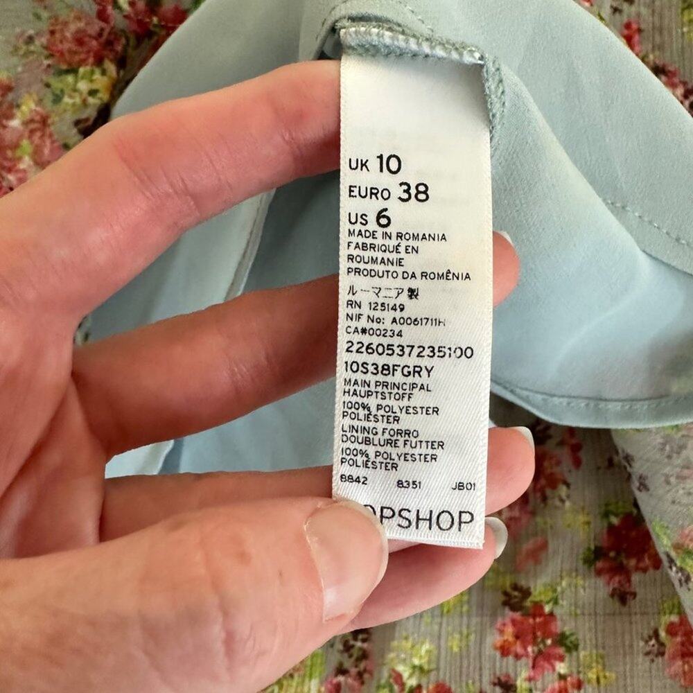 Topshop - Floral Peplum Mini Dress in Gray - Picture 4 of 6